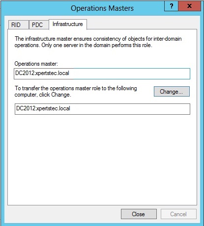 active directory 2012 operational masters infrastructure