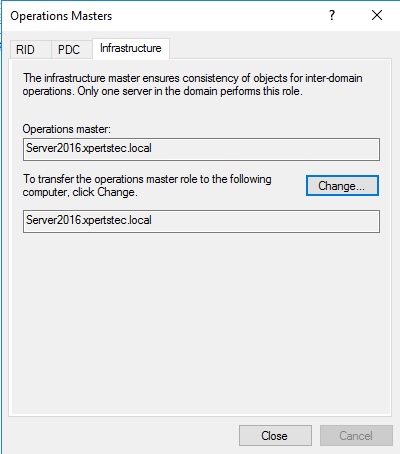 active directory server 2016 operations master infrastructure