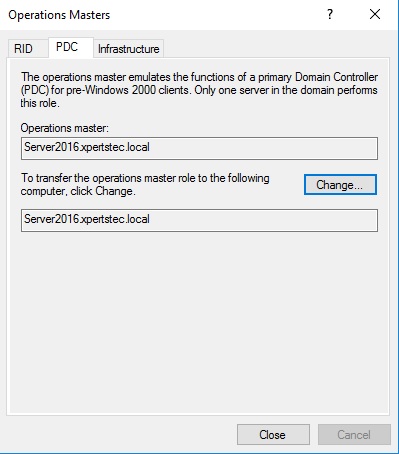 active directory server 2016 operations master pdc