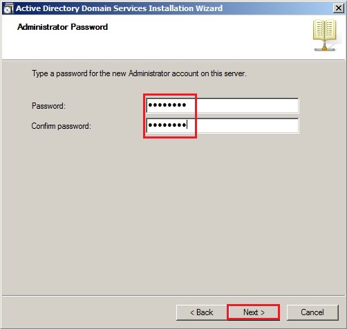active directory install password