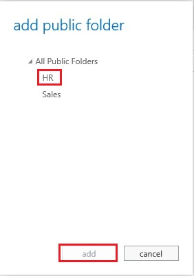 add public folder in owa