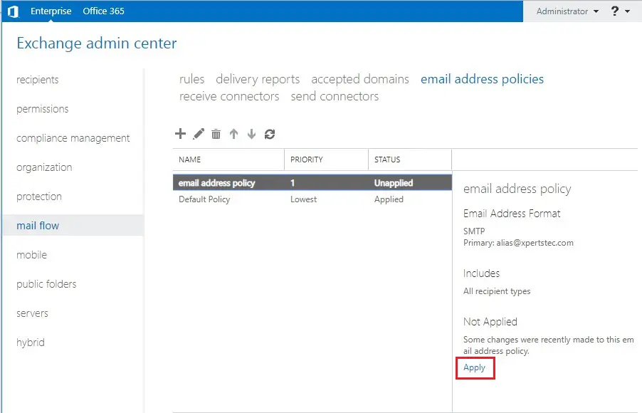 Email Address Policies Setup, How to configure Email address policies Setup in Exchange Server 2019