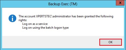 backup exec batch login type