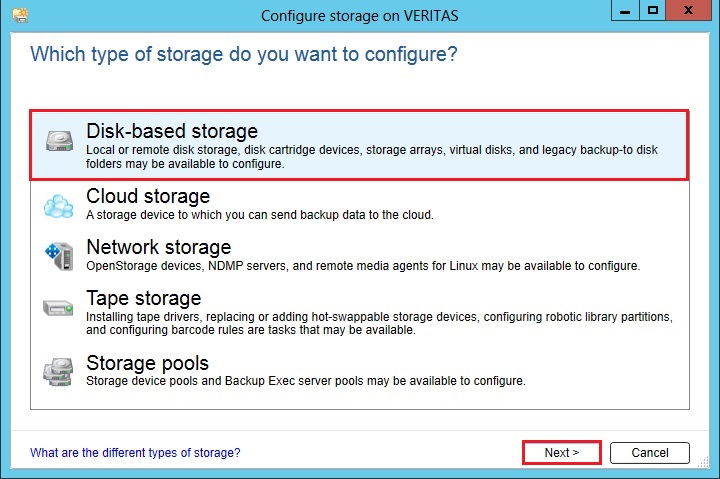 disk based storage