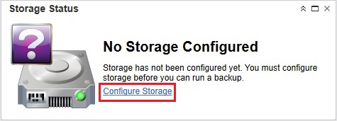 backup exec configure storage