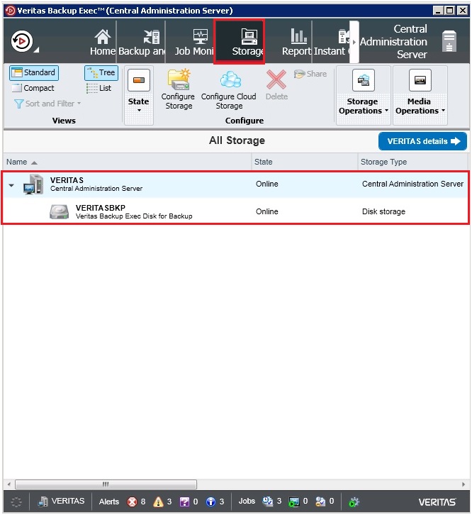 Storage Configuration Veritas, Step by step Veritas Backup Exec v20 storage configuration.