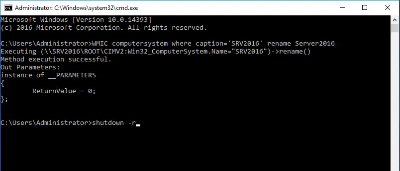 change computer name command line