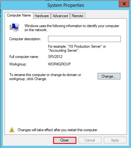 change computer name 2012
