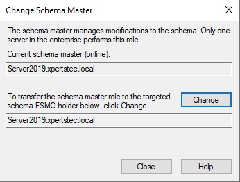 change directory schema master 2019