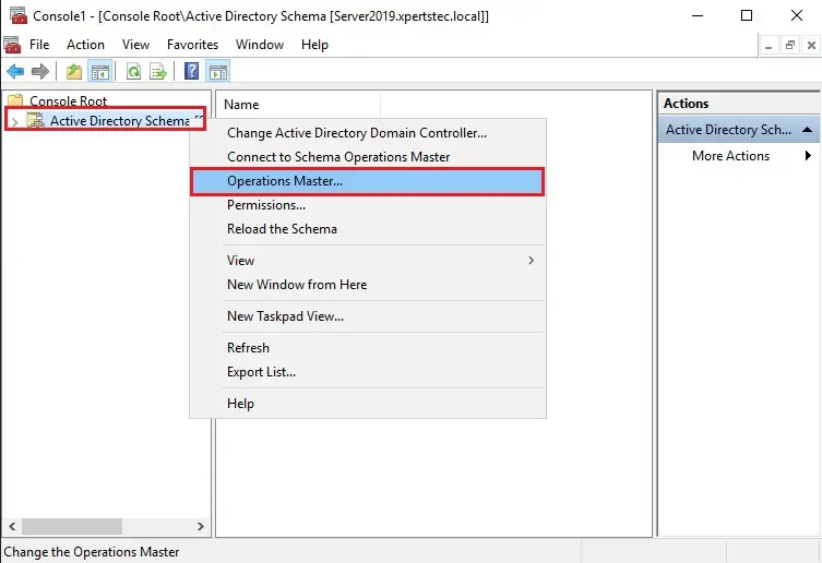 change directory schema operations master