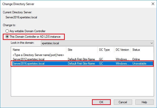 change directory server server 2016