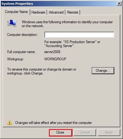 computer name server 2008