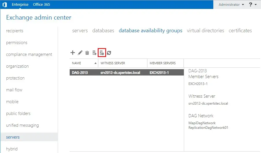 configure database availability group exchange 2013