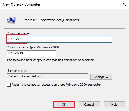 create computer account active directory
