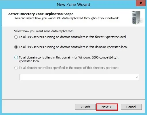 create forward lookup zone scope