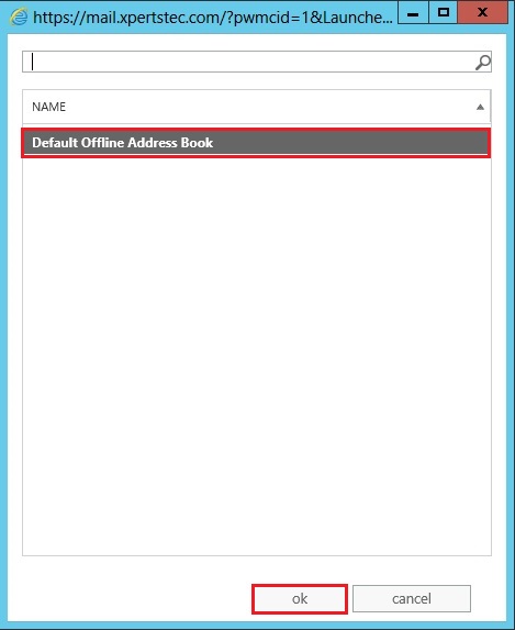 default offline address book 