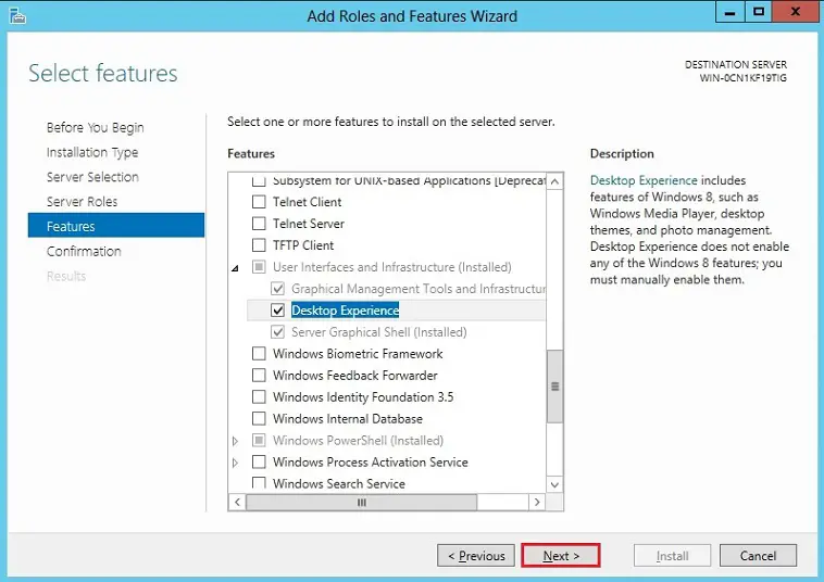 Install Desktop Experience, How to Install Desktop Experience in windows server 2012.