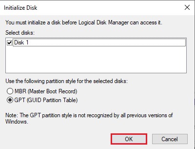 disk to gpt or mbr