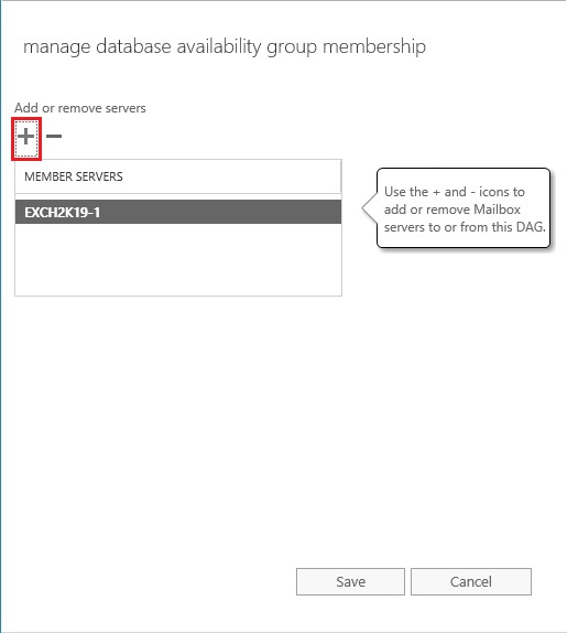 add member server database availability group exchange 2019