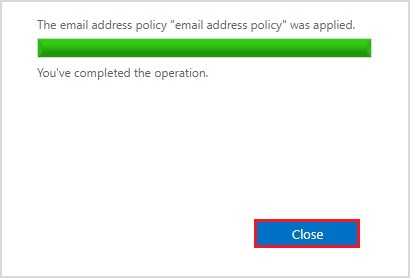 email address policy applied