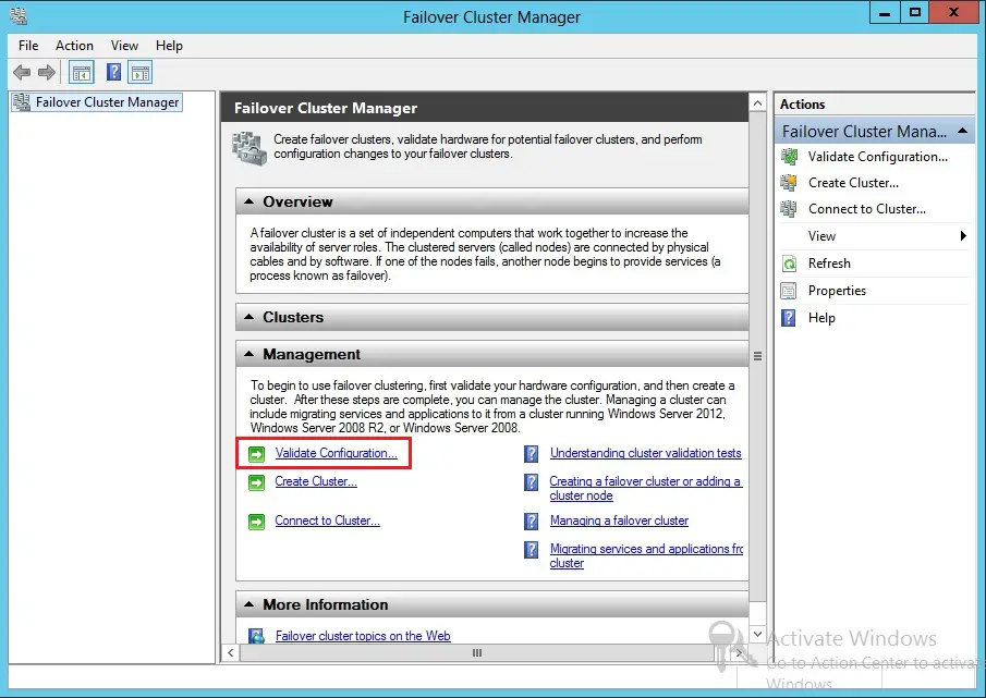failover cluster manager 2012