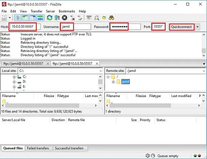 filezilla client quockconnect