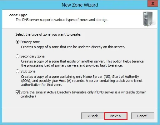 forward lookup zone type