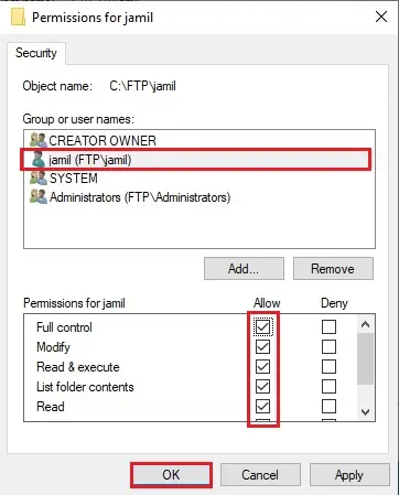 full user permissions security