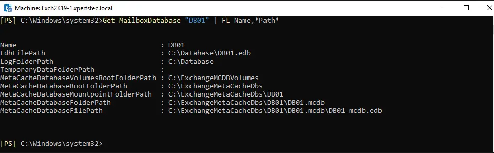 get database path command