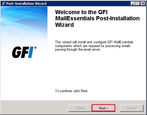 gfi mailessentials post installation