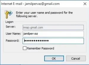 gmail keeps asking for username and password