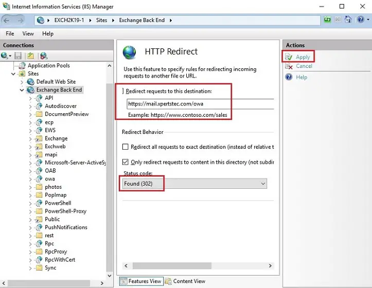 url redirect iis manager http redirect
