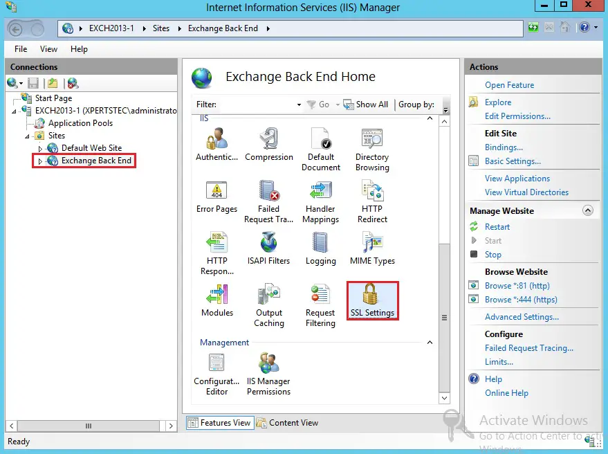 iis manager ssl