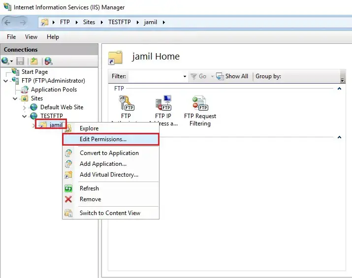 iis virtual directory edit permissions