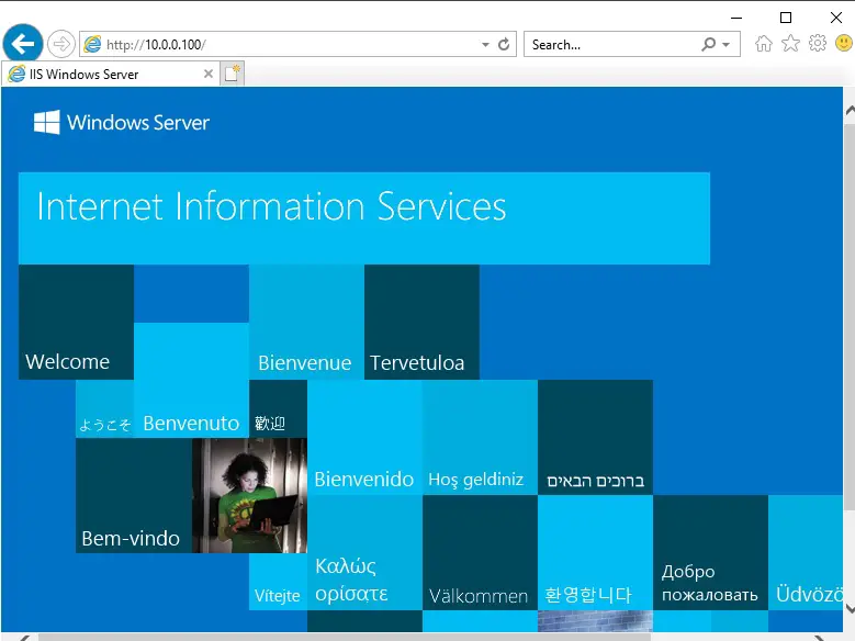 iis windows server welcome