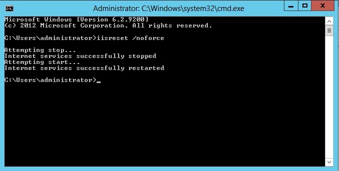 iisreset noforce command