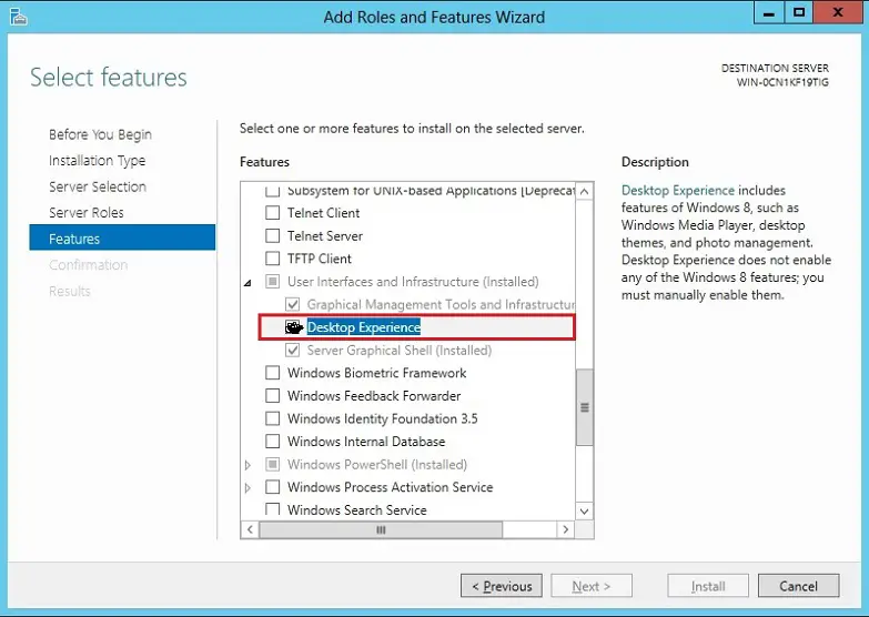 Install Desktop Experience, How to Install Desktop Experience in windows server 2012.