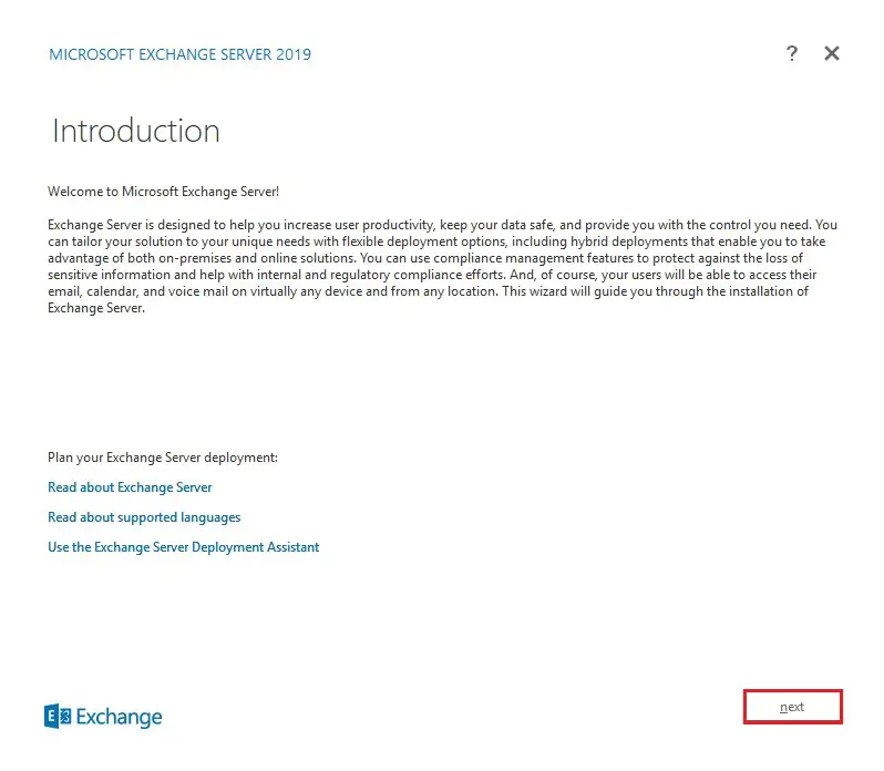 install exchange 2019 introduction