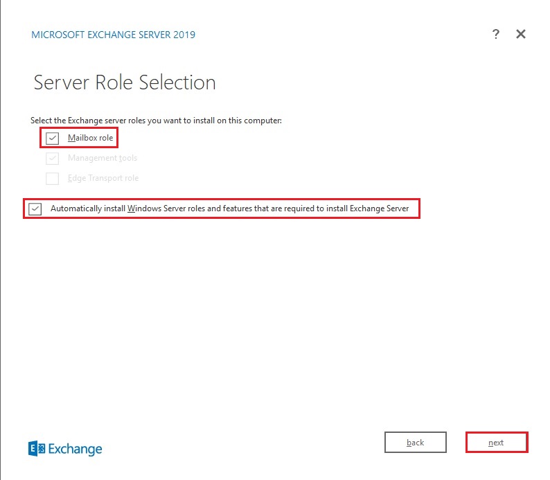 install exchange 2019 mailbox role