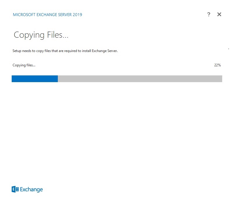 install exchange 2019 copying files