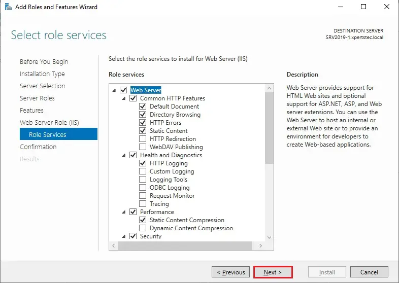 enable iis server features