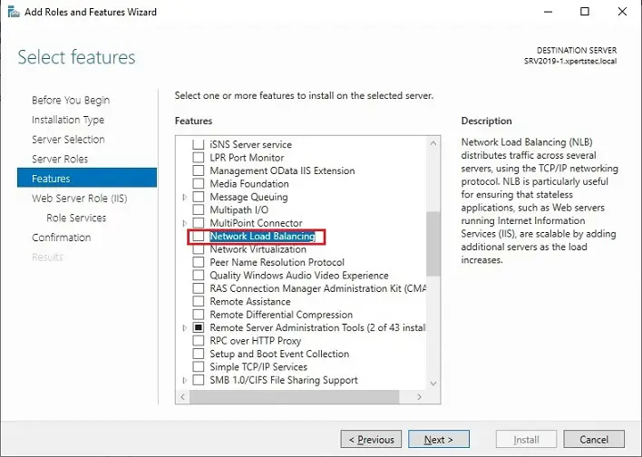 enable network load balancing sever 2019