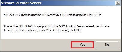 vcenter 5.5 installation certificate fingerprint