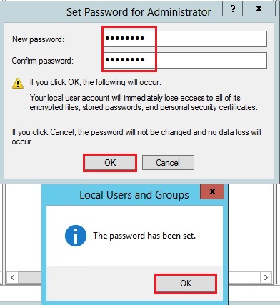 local users and groups password
