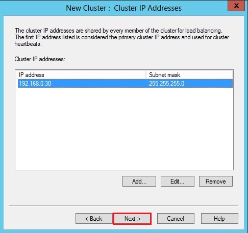 network load balancing cluster ip address