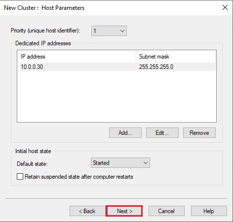 network load balancing host parameters