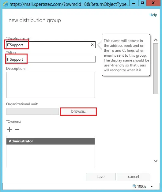 new distribution group exchange 2013