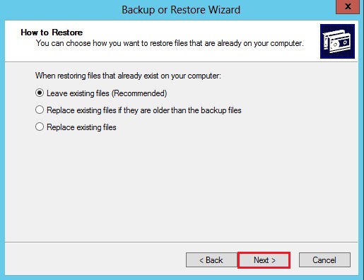 ntbackup how to restore