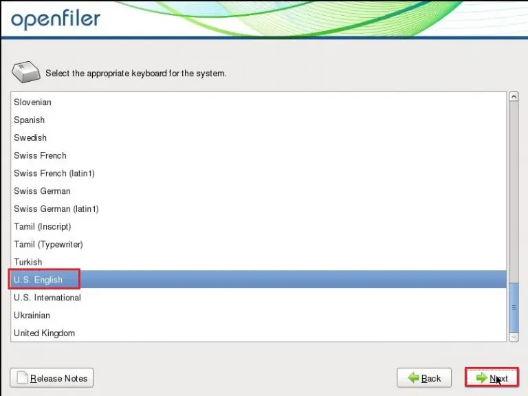 openfiler language