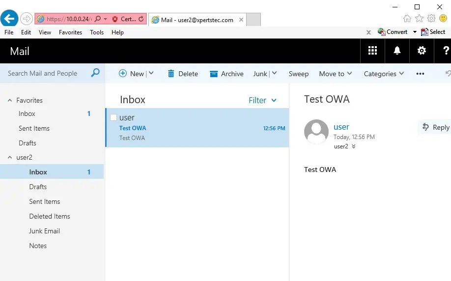 outlook web app email
